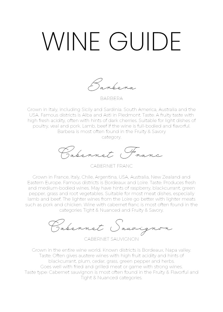 Wine guide Poster -